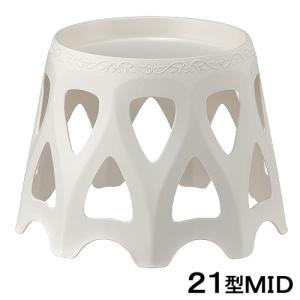 アップルウェアー　受皿付きスタンド　２１型　ＭＩＤ　ホワイト｜charm 第2ヤフー店