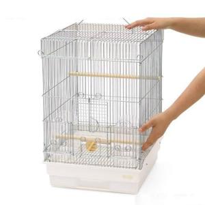 鳥かご　ＨＯＥＩ　３５手のりステンレス　ホワイト　（３７×４１．５×５４．５ｃｍ）　セキセイ　小型インコ　中型インコ