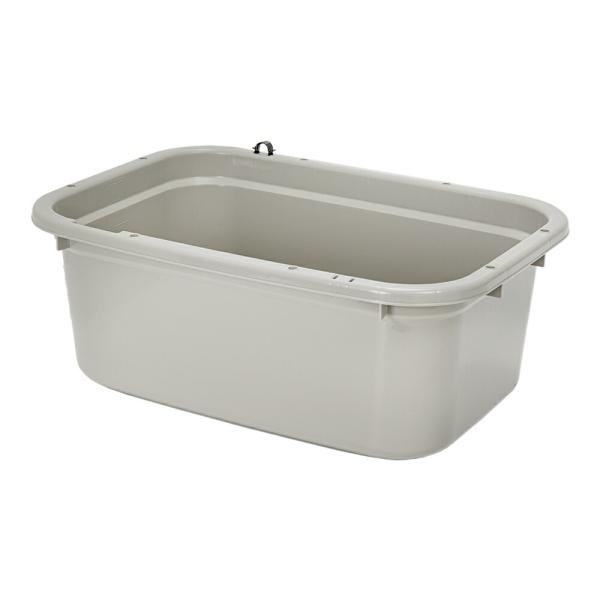 簡易梱包　角型タライ　８０型　グレー　水抜栓付（約７５．４Ｌ）　チャームオリジナル　お一人様１点限り