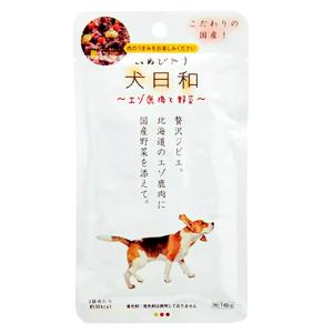 わんわん　犬日和　レトルト　エゾ鹿肉と野菜　６０ｇ　犬　鹿　野菜　パウチ　ジビエ