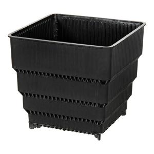 スリット鉢　すごい根　スクエアショート　３．５号　黒