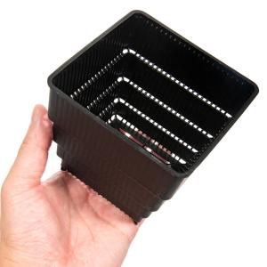 スリット鉢 すごい根 スクエアショート 3.5号 黒の詳細画像3