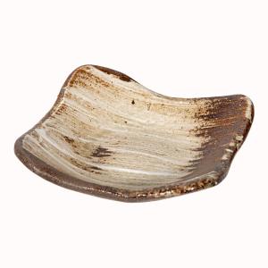 アウトレット品　益子焼　角小皿　炭化（１個）　苔玉　受皿　苔玉皿　訳あり｜charm 第2ヤフー店