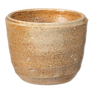 盆栽鉢　手作り山野草鉢　益子焼　穴有植木鉢　還元　鉢底穴あり　直径８．５ｃｍ　ミニミニ盆栽鉢