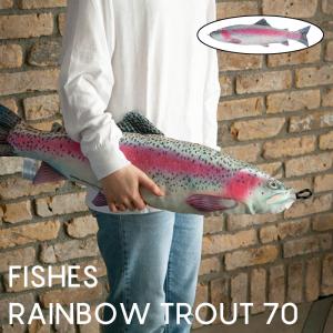 木彫り民芸品 TROUT オブジェ ベニサケ 魚 釣り 手彫り アイヌ 民族