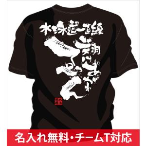 チーム割引あり 部活Tシャツ 水泳やチームTシャツ 水泳にオススメ 水泳文字Tシャツ 翔けあがれ｜chankoreproduction