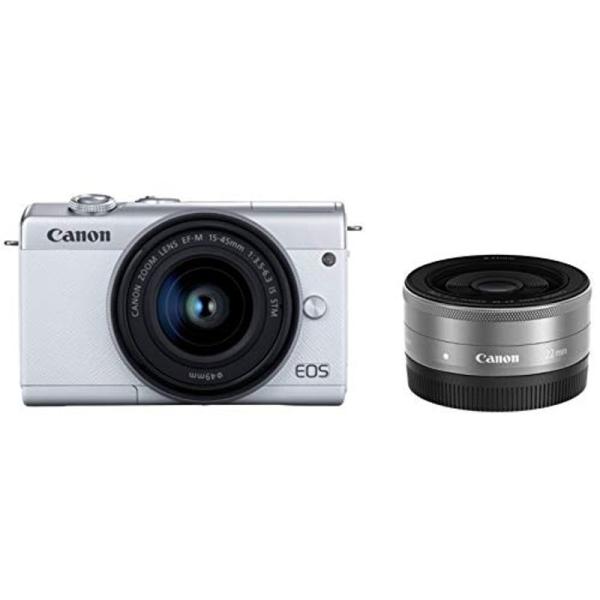 Canon ミラーレス一眼カメラ EOS M200 ダブルレンズキット ホワイト EOSM200WH...