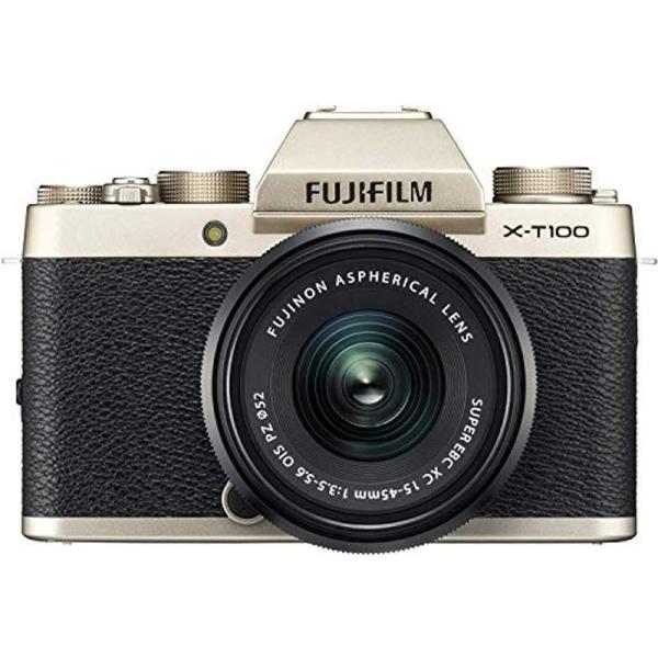 FUJIFILM ミラーレス一眼 X-T100レンズキット シャンパンゴールド X-T100LK-G