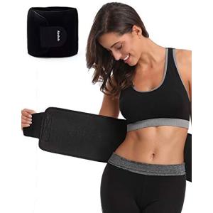 ABAHUB シェイプアップベルト ウエストトリマーベルト 発汗 男女兼用 ブラック M