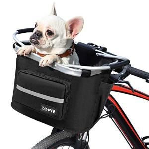 COFIT自転車バスケット 折りたたみカゴ 防水 取り付け簡単 脱着式多目的自転車用ハンドルカゴ ペット ショ