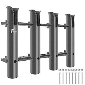 Croch ロッドホルダー ボート用品 4連 釣り竿スタンド 一体型 ロッドホルダ 釣り道具収納 黒