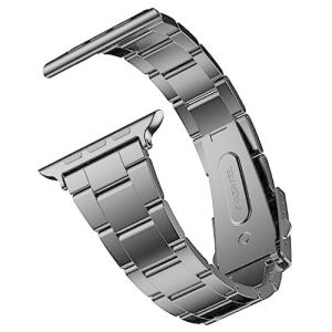 JEDirect Apple Watch 用バンド 42mm と 44mm Series対応 ステンレス留め金製 ブラック