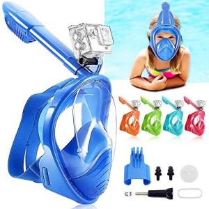 HEARTST シュノーケルマスク 180°超広角 子供ダイビングマスク フルフェイス型マスク防曇 漏れ止めダイビング