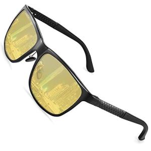 SOXICK 偏光サングラス スポーツ メンズ 夜間 運転 ドライブ イエロー レンズ 紫外線カット uv400 軽量 夜釣り 男