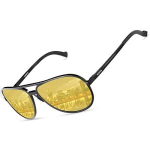 SOXICK 偏光サングラス ドライブ サングラス ティアドロップ 運転用 アウトドア スポーツ メンズ ブラックフレ