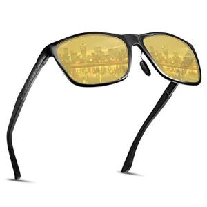 SOXICK 偏光サングラス 夜間 運転 ドライブ スポーツ メンズ イエロー レンズ 紫外線カット uv400 軽量 夜釣り