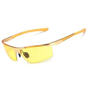 SOXICK 夜間 運転用 スポーツ サングラス 夜釣り ナイトドライビング UVカット 偏光 レンズ メンズ メガネ アウ