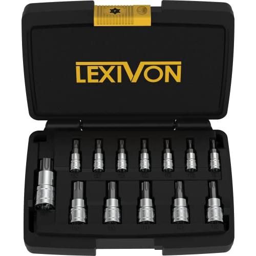 LEXIVON トルクレンチ、インパクトレンチ、ドリル用のトルクスビットソケットセット プレミアムS