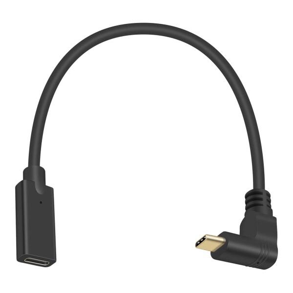 Poyiccot USB3.1タイプ-C 延長ケーブル 上向キ/下上向キ USB C オスtoメス ...