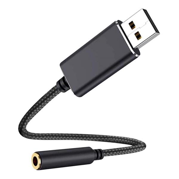 サムコス usb to 3.5mm オーディオケーブル USB外付け サウンドカード USBポート-...