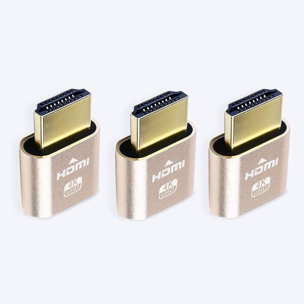 DTECH 3個入り HDMI ダミープラグ 4K 60Hz HDMI Dummy Plug HDM...