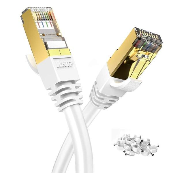 20m LANケーブル CAT8 カテゴリ-8 Veetop 超高速 難燃性 耐候性 40GBASE...