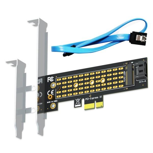 GLOTRENDS PA09-SA M.2 SATA - SATA III PCIe変換アダプターカ...