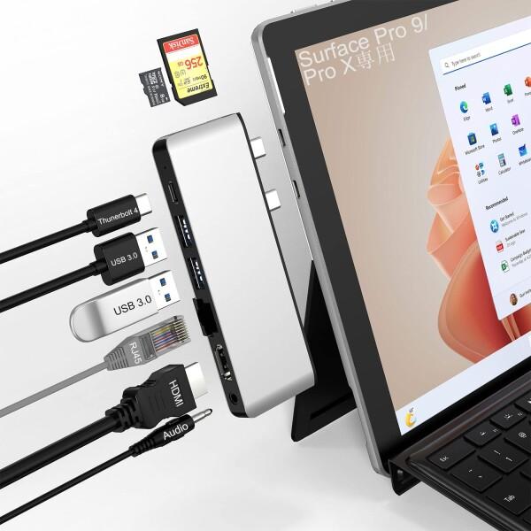 Surface Pro 9 USB ハブ USB-C Thunerbolt 4 (8K@30Hz デ...