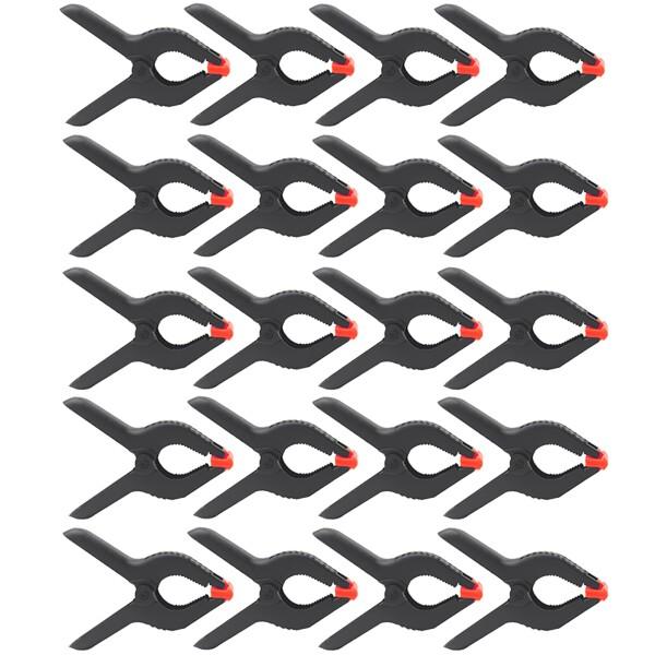 CESFONJER 20個/セット 黒色 プラスチック製 ナイロンスプリングクリップ 適用 挟み 撮...