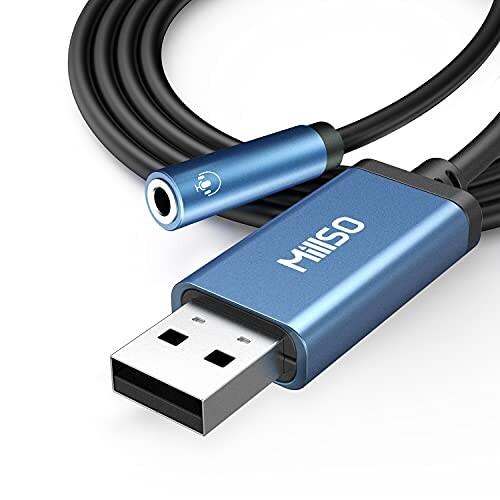 MillSO USB オーディオ 変換アダプタ 100cm 外付け サウンドカード USBポート- ...