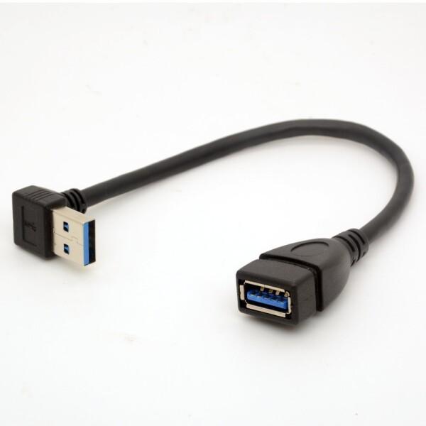 USB 3.0延長ケーブル直角90度アダプタータイプ女性用高速接続、超高速5Gbpsデータ転送同期チ...