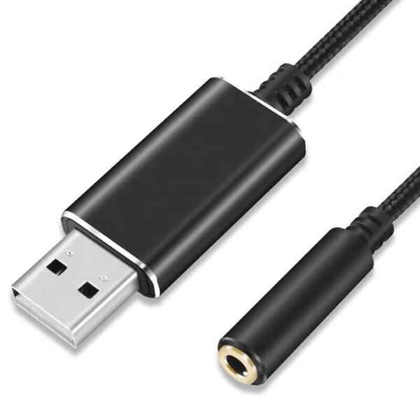 USB 3.5mm メス オーディオ 変換 ケーブル BEADY USB外付け サウンドカード ステ...