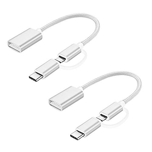 Type C + Micro USB to USB変換アダプター OTGケーブル USBホスト変換ア...