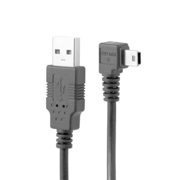 JSER Mini USB B タイプ5ピンオス右向きL字型からUSB 2.0オスデータケーブル フ...