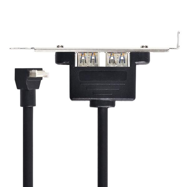 Xiwai USB 3.1 フロントパネルヘッダーキー-BデュアルUSB 3.0 Type-Aメス延...