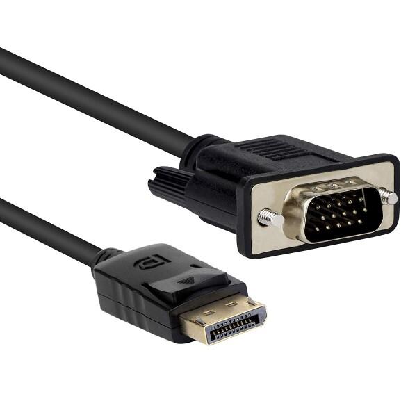 DisplayPort VGA変換 ケーブル DP to VGA 変換ケーブル 1.8m 標準 DP...