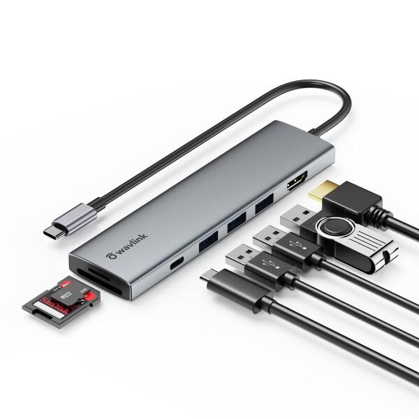 WAVLINK USB C ハブ7-in-1 ドッキング Type-Cマルチポートアダプター PD1...