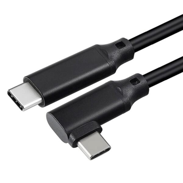 USB 3.2 Type C ケーブル L字 (2m, ブラック)LpoieJun.Jタイプc Ma...