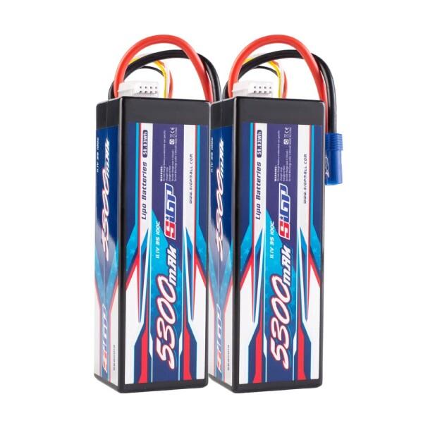 SIGP 3S 11.1V 5300mAh リポバッテリー 100C EC5プラグ ハードパック R...