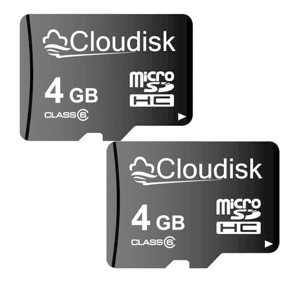 Cloudisk Micro SDカード4 GB(2個セット) フラッシュカード クラス6 micr...