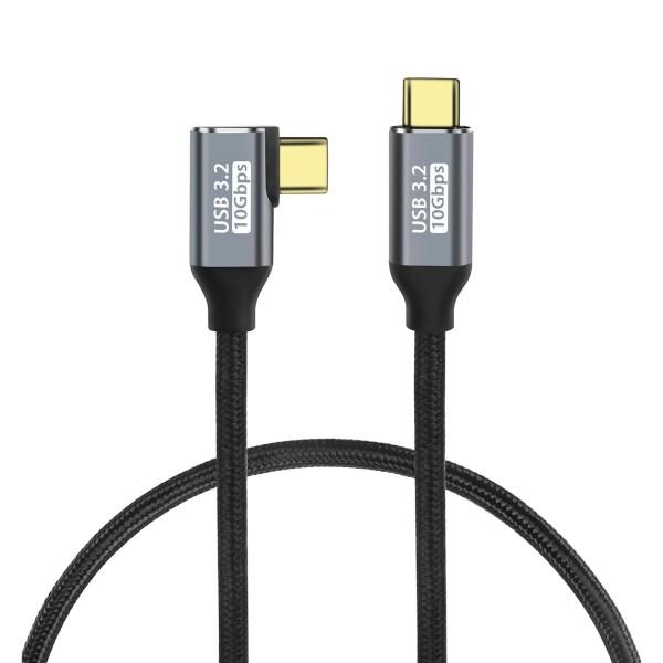 USB C ケーブル L字 2m YITONGXXSUN 100W PD急速充電 USB 3.2 G...