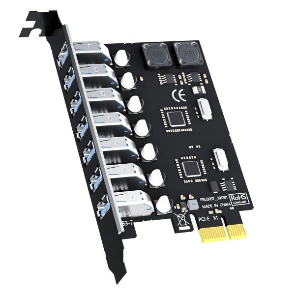 GLOTREND U3057 7 ポート PCIe Type-A 増設カード（USB 3.2 Gen...