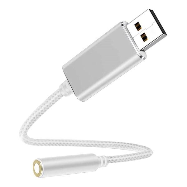 usb to 3.5mm オーディオケーブル USB外付け サウンドカード USBオーディオ変換アダ...