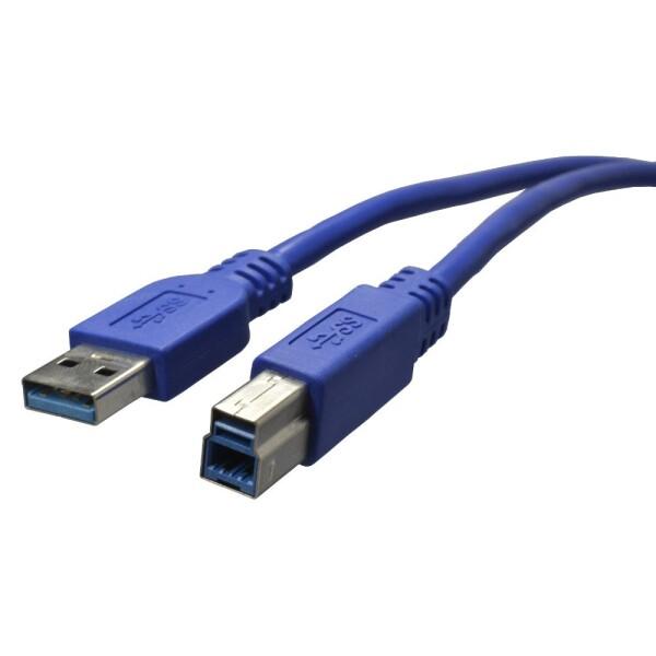 アクロス USB3.0ケーブル 3m ブルー USB3.0 Aオス-USB3.0 Bオス ASB3-...