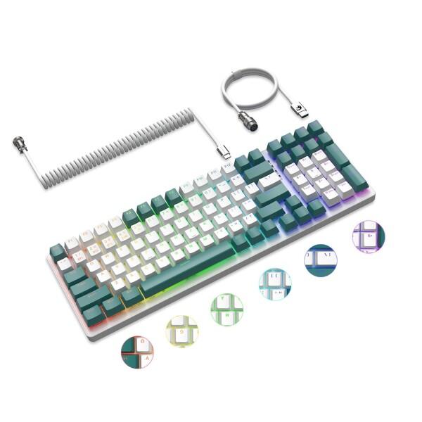 A.JAZZ+ZiYouLang K6 ワイヤレスキーボード 96% 3モードメカニカル ホットスワ...