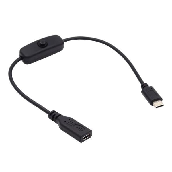 NFHK USB-Cケーブル オンオフ電源スイッチボタン付き USBタイプCオス→メス ノートパソコ...