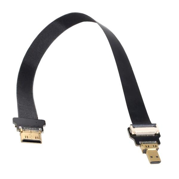 CYFPV Mini HDMI-マイクロHDMI延長FPCフラットケーブル1080P、FPV HDT...