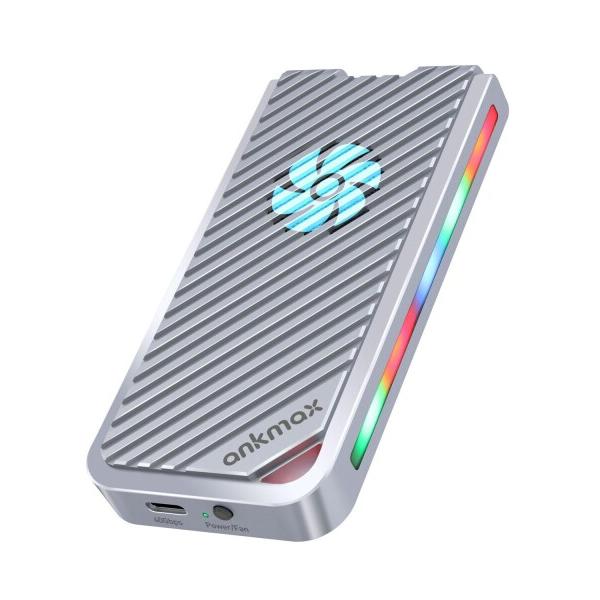 ファンとRGBライト付きAnkmax UC4M3 USB4ケースNVMe M.2 SSD用高放熱40...