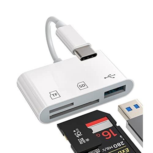 タイプc USB変換アダプター3in1 USB-C to USB A + SD Microsdカード...