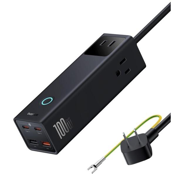 Baseus USB 電源タップ 1500W PD 充電器 100W 7ポート GaN5(窒化ガリウ...